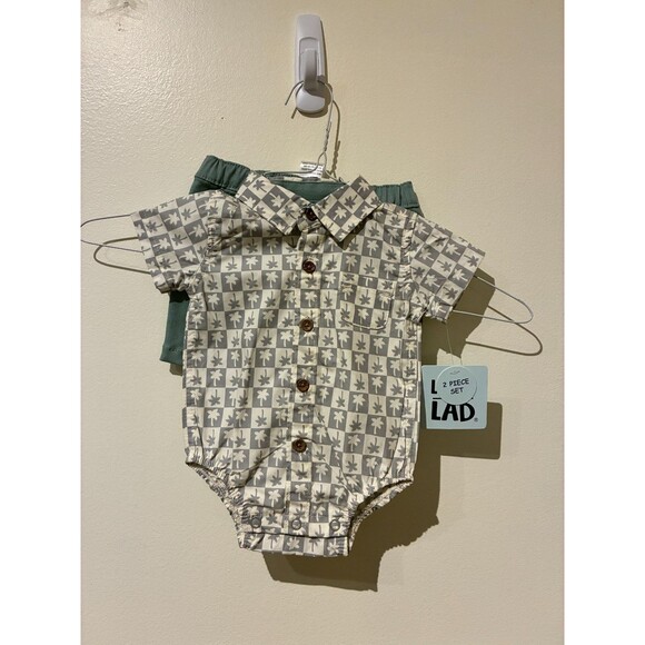 **3 for $25** NWT Little Lad Bodysuit & Shorts Outfit - 0-3M - Picture 1 of 3